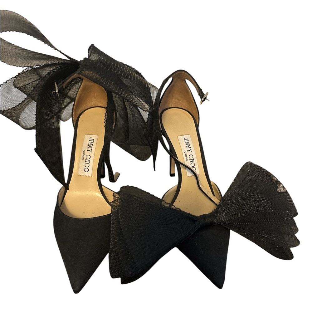 Jimmy Choo Black Heels with Bow Detail